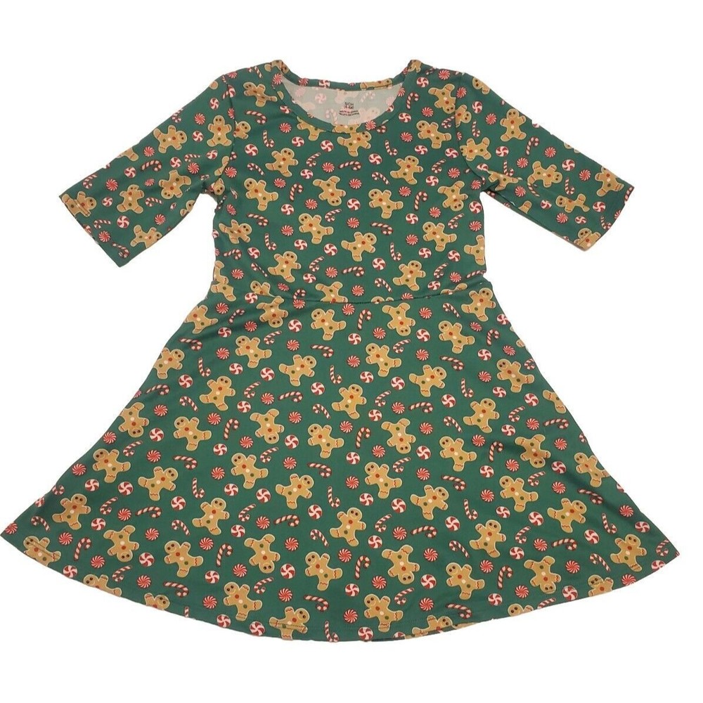 Girls Sz 6/6x Christmas Dress Gingerbread Peppermint Festive Kids